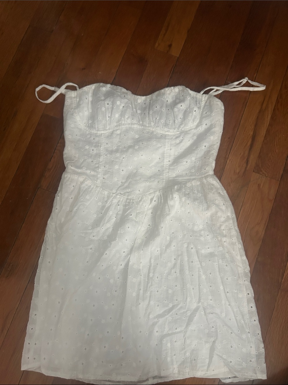 Princess Polly White Eyelet Dress with Spaghetti Straps